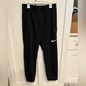 Nike Kids Black Sweatpants with White Swoosh